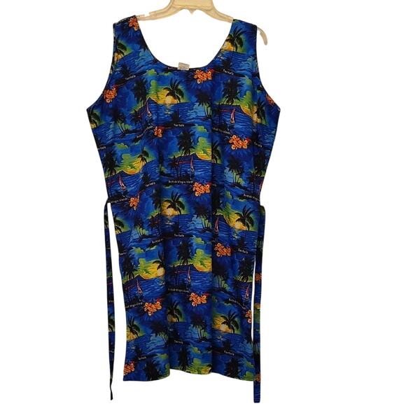 Rima Dresses & Skirts - Rima Beach Wear Sleeveless Dress Tropical Print Size XXL